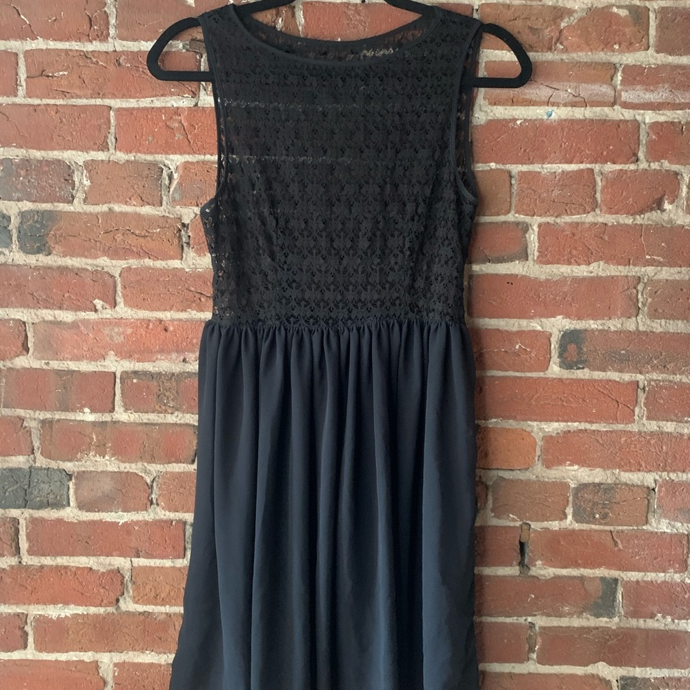 American Apparel Black Lace and Chiffon Dress